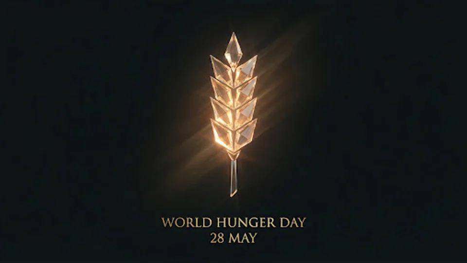 Imagen editorial noir para World Hunger Day (28 May).